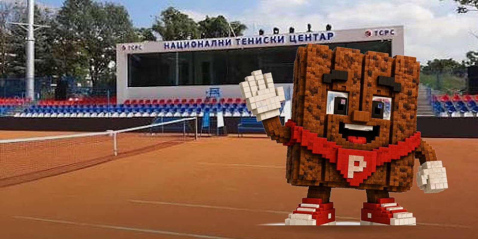 Maskota Pločko na terenima Nacionalnog teniskog centra TSRS u Banjoj Luci