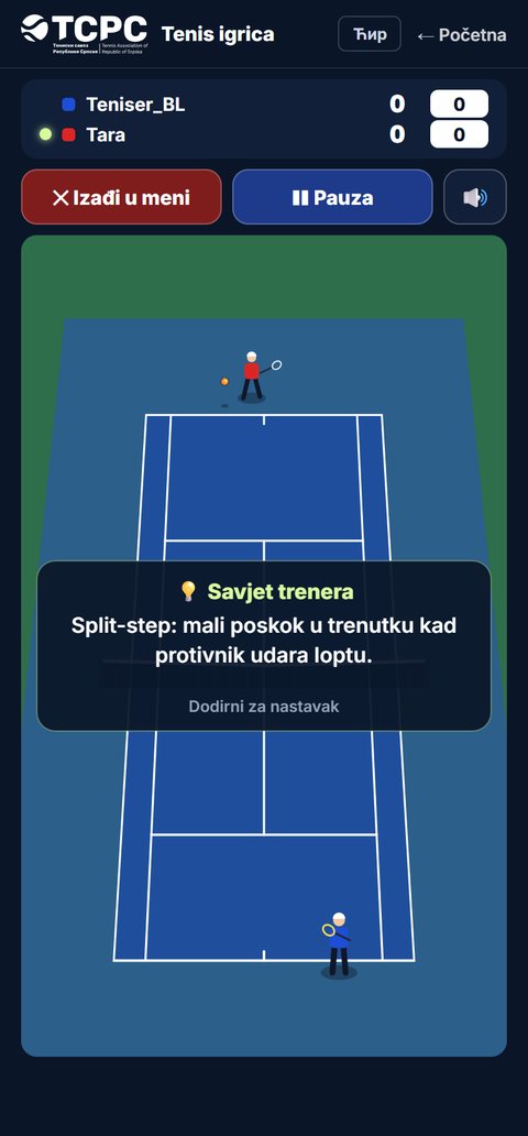 Tenis igrica — savjet trenera između gemova