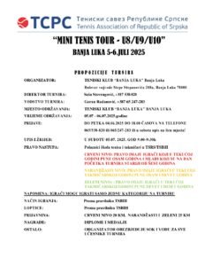 MINI TENIS TOUR Narednog vikenda turnir u Banjaluci